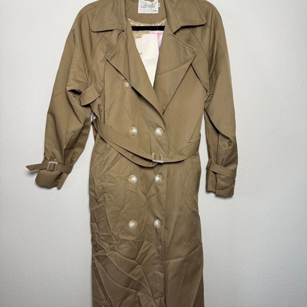 NWT Chicwish Women's Khaki Trench Coat